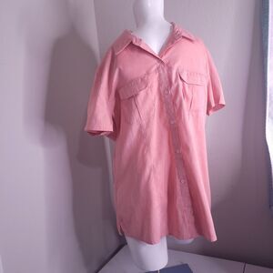 Magellan XXL Classic Fit fish gear athletic moisture wicking button pink mesh